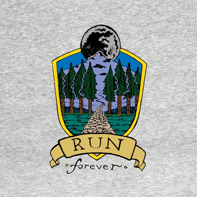 Run Forever Moon Emblem - Colour Version by bangart